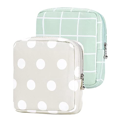 Damenbinde Aufbewahrungstasche, 2-Pack Damenbinden Tasche Portable Tampon Aufbewahrung Perioden Tasche mit Reißverschluss Period Bag für Mädchen Frauen Damen Green Square/Gray Do Damenbinde Aufbewahrungstasche, 2-Pack Damenbinden Tasche Portable Tampon Aufbewahrung Perioden Tasche mit Reißverschluss Period Bag für Mädchen Frauen Damen Green Square/Gray Do von Cosysparks