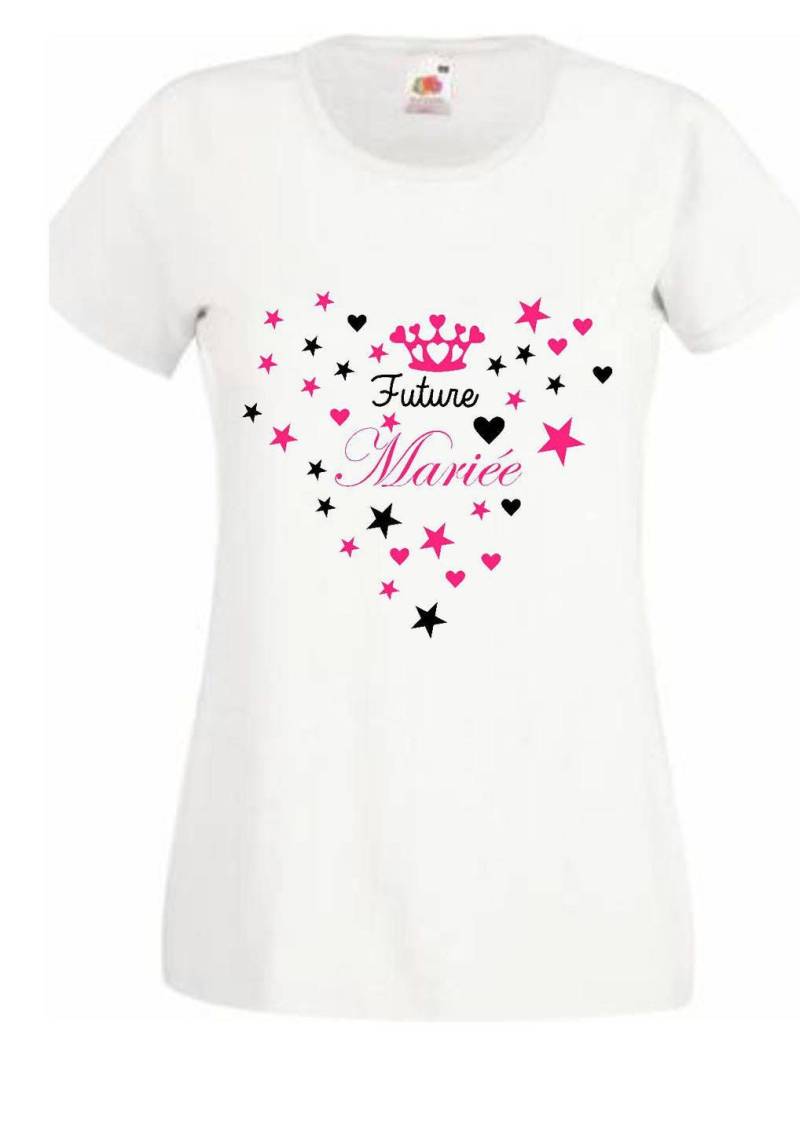Evjf T-Shirt Zukünftige Braut, Herzen, Sterne Und Krone, Evjf, Braut-T-Shirt von Cotebonheur