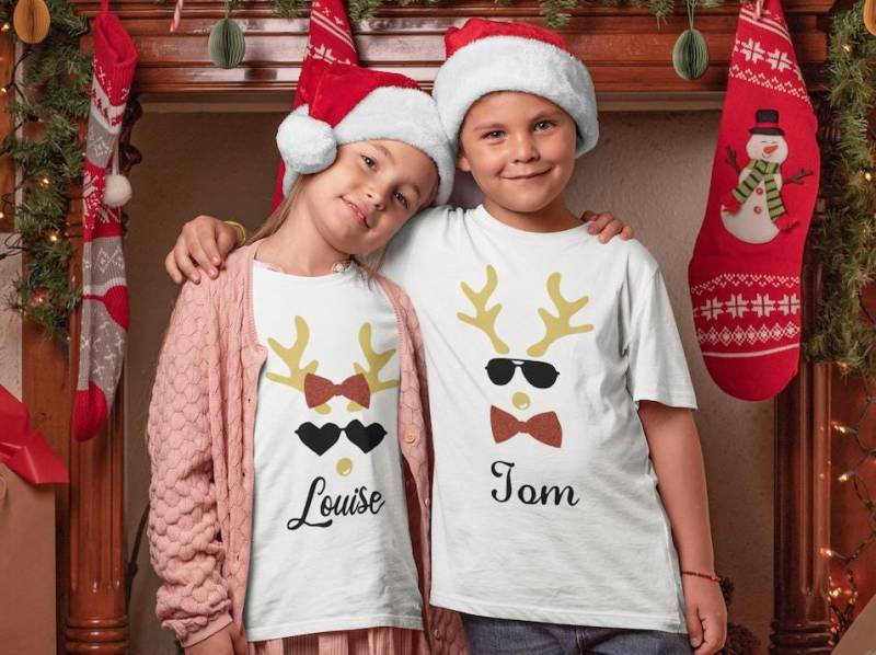 Familien-Weihnachts-T-Shirt, Personalisiertes Weihnachts-, Kinder - Und Erwachsenen-Weihnachtsoutfit von Cotebonheur