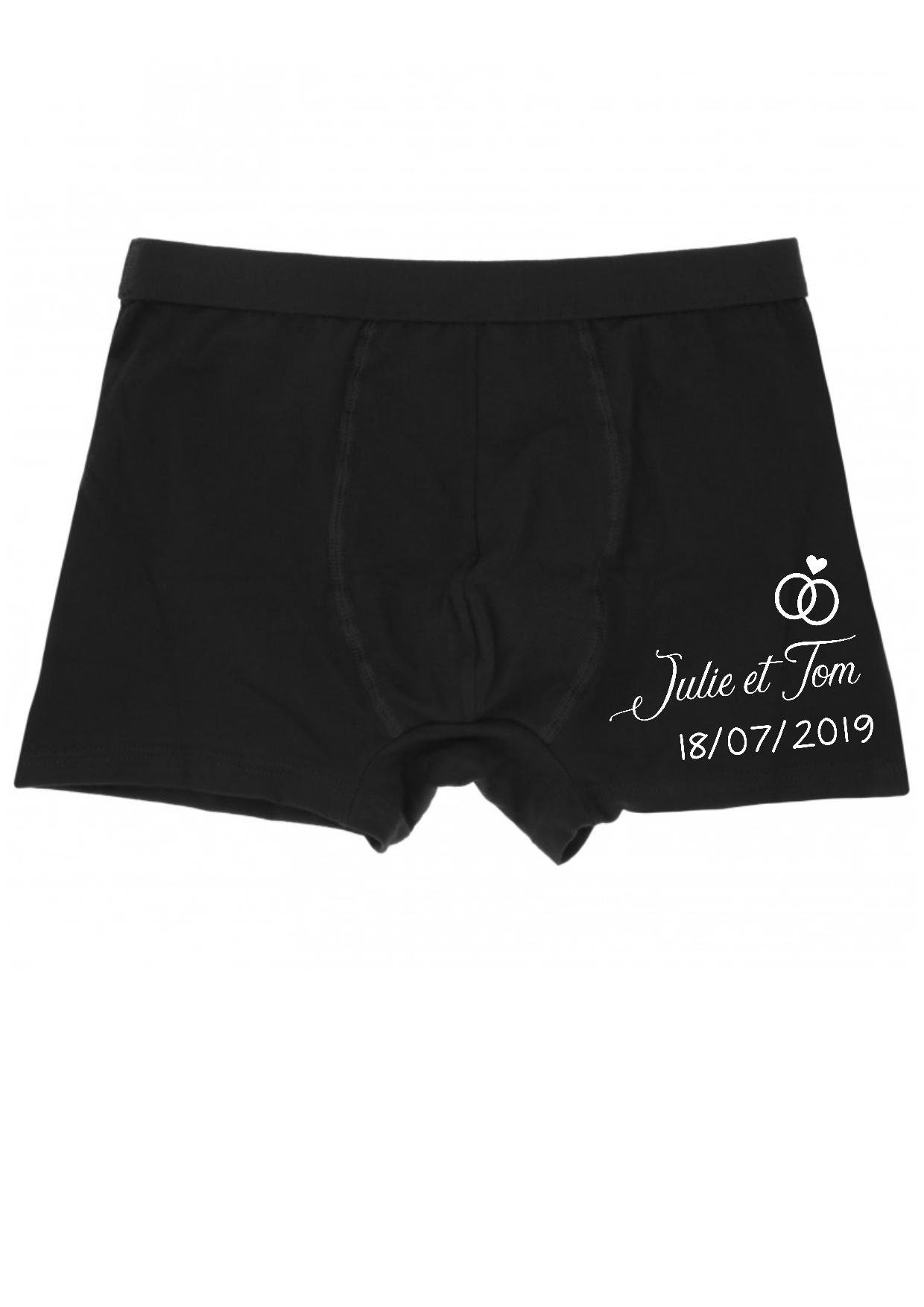 Personalisierte Just Married Herren Boxershorts, Bräutigam Hochzeitsgeschenk, Zukünftiger von Cotebonheur