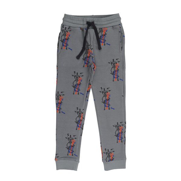 Cotokids Kinder Jogginghose GOTS-zertifiziert aus Bio-Baumwolle grau mit Allover-Motiv – Walkiddy von Cotokids