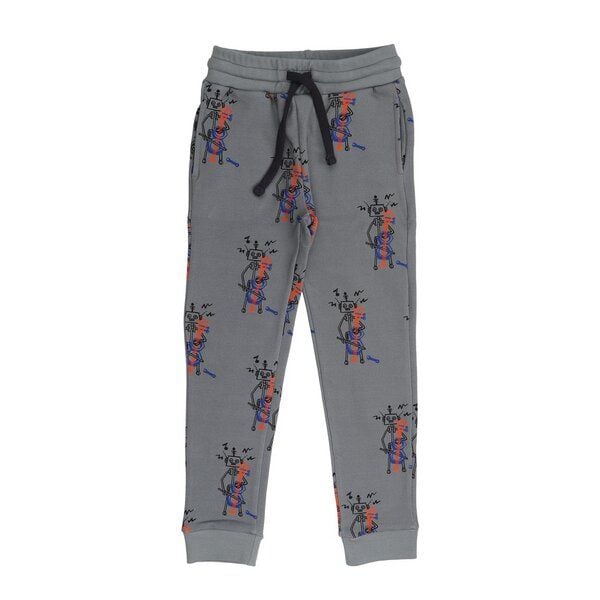 Cotokids Kinder Jogginghose GOTS-zertifiziert aus Bio-Baumwolle grau mit Allover-Motiv – Walkiddy von Cotokids