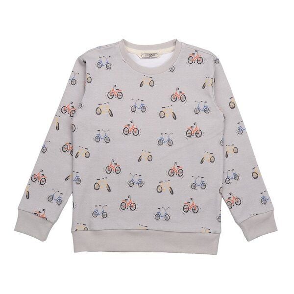 Cotokids Kinder Sweatshirt GOTS-zertifiziert aus Bio-Baumwolle grau mit Fahrrad-Motiv – Walkiddy von Cotokids