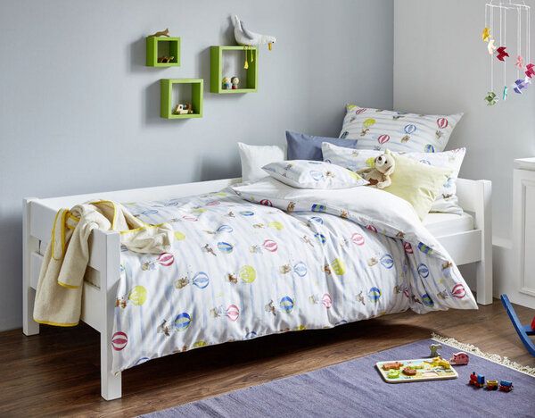 Cotonea Bio Satin-Kinderbettwäsche Ballone von Cotonea