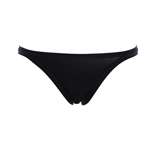 Cotonella Art. 3364K3, Damen-Unterhose aus elastischer Baumwolle - Packung mit 3 Stück - Slip Modell String aus bielastischer Baumwolle - Farbe Weiß, Schwarz , 2/S von Cotonella