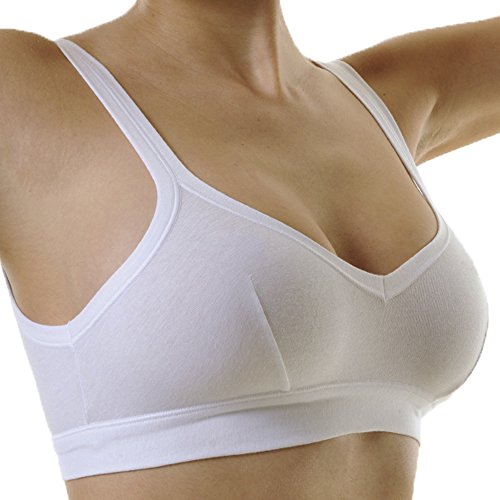 Cotonella Art. GD065, Brassière Damen aus elastischer Baumwolle - BH Modell Brassière aus weicher bielastischer Baumwolle mit sportlichem Schnitt ohne Verschluss auf der Rückseite - Farben von Cotonella