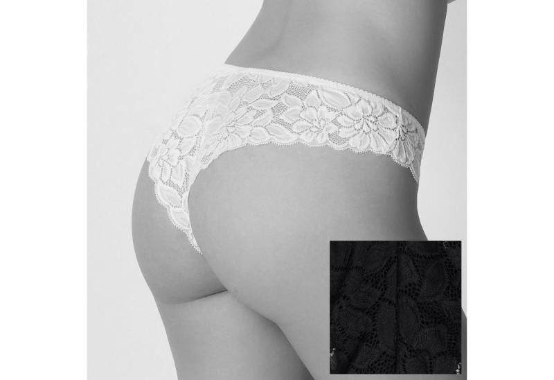 Cotonella Brasilslip COTONELLA adc87 2 STÜCK Brazilian Slip mit Spitze MY PIZZO 38-44 schwa von Cotonella