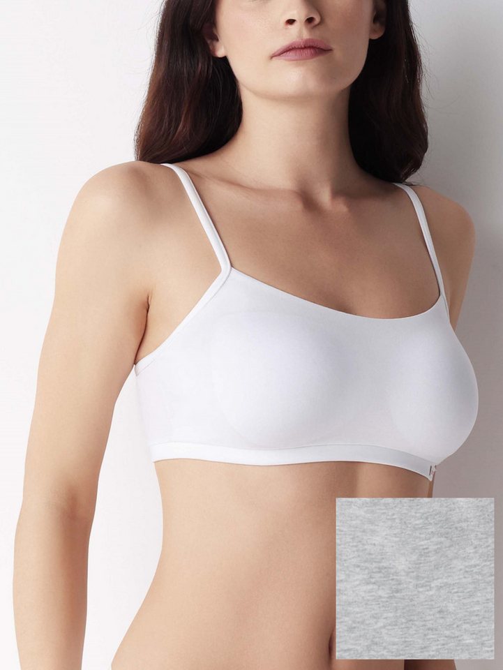 Cotonella Bustier COTONELLA add22 Bustier mit herausnehmbarer Schale Gr. 70-85 grau mela von Cotonella