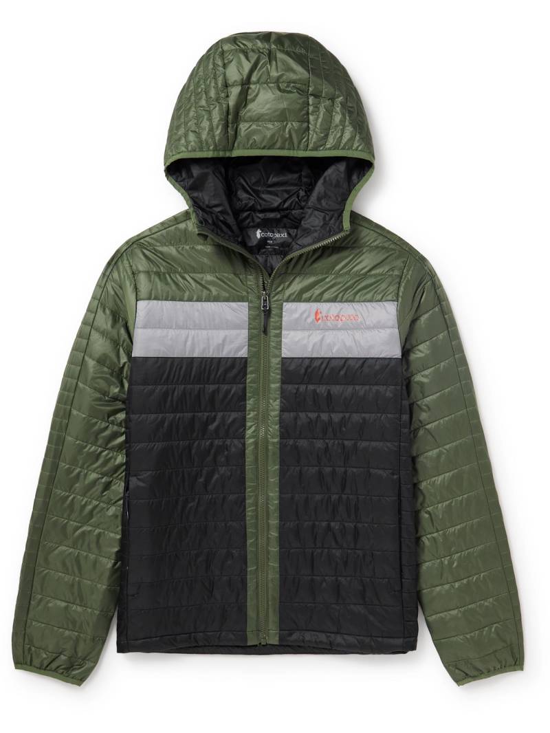 Cotopaxi - Capa Logo-Print Quilted Recycled-Nylon Ripstop Hooded Jacket - Men - Green - XL von Cotopaxi