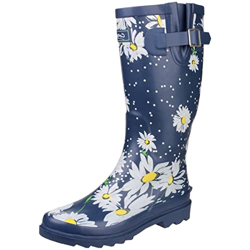 Cotswold Damen Burghley Regenstiefel Gummistiefel Wasserdicht Stiefel Muster Gänseblümchen 39 von Cotswold