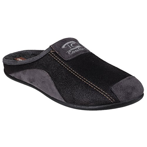 Cotswold Herren Schuhe Slipper Gummisohle Pantoletten Hausschuhe Pantoffeln Schwarz EUR 45 von Cotswold