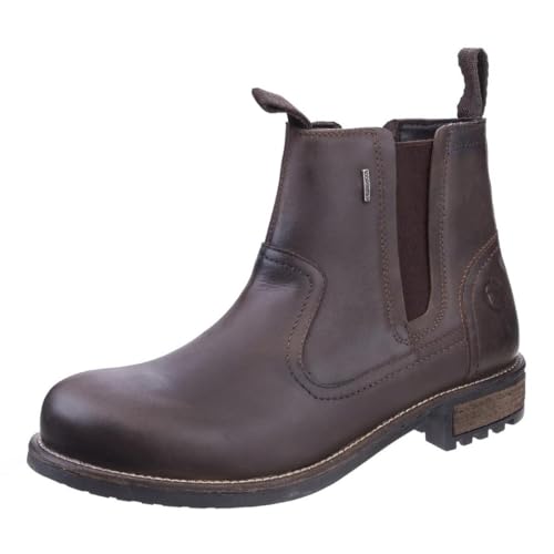 Cotswold Herren Worcester Leder Stiefel Wasserdicht Chelsea Boots Atmungsaktiv Braun 44 von Cotswold