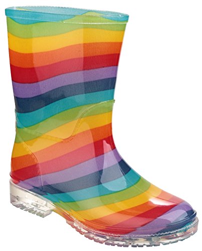 Cotswold PVC Children's Wellington Boots in Various Patterns Rainbo 23 von Cotswold