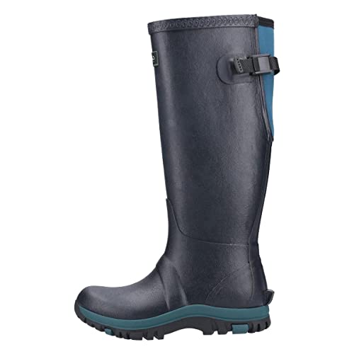 Cotswold Womens Realm Adjustable Wellington Boot Navy/Teal Size UK 8 EU 41 von Cotswold