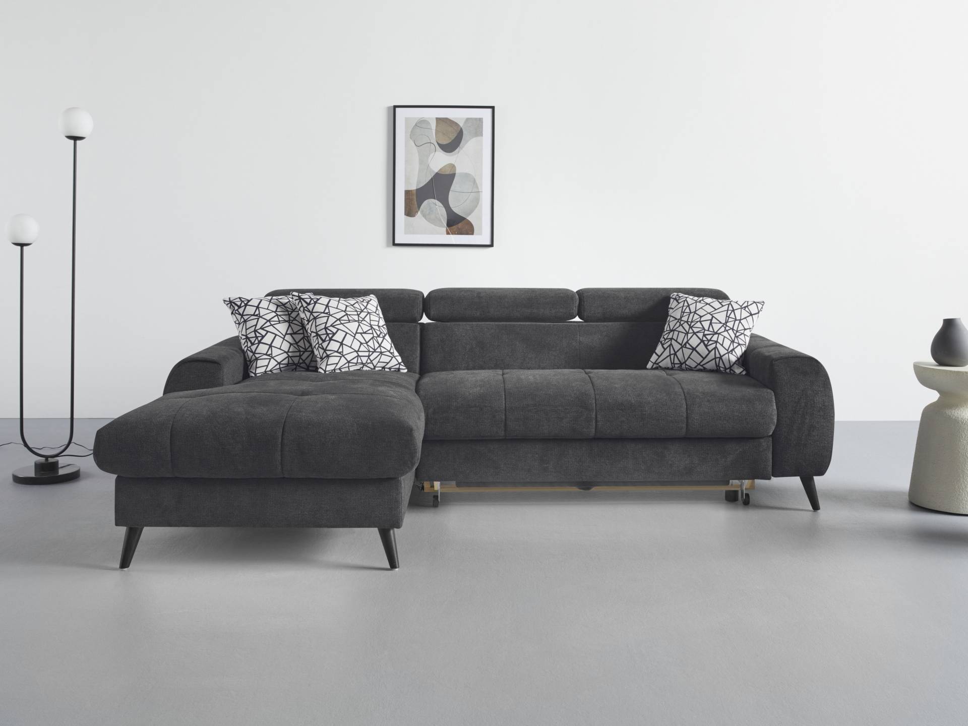 COTTA Ecksofa "Mia L-Form", 3-tlg.-Kissen-Set, Recamiere, wahlweise mit oder ohne RGB-Beleuchtung von Cotta