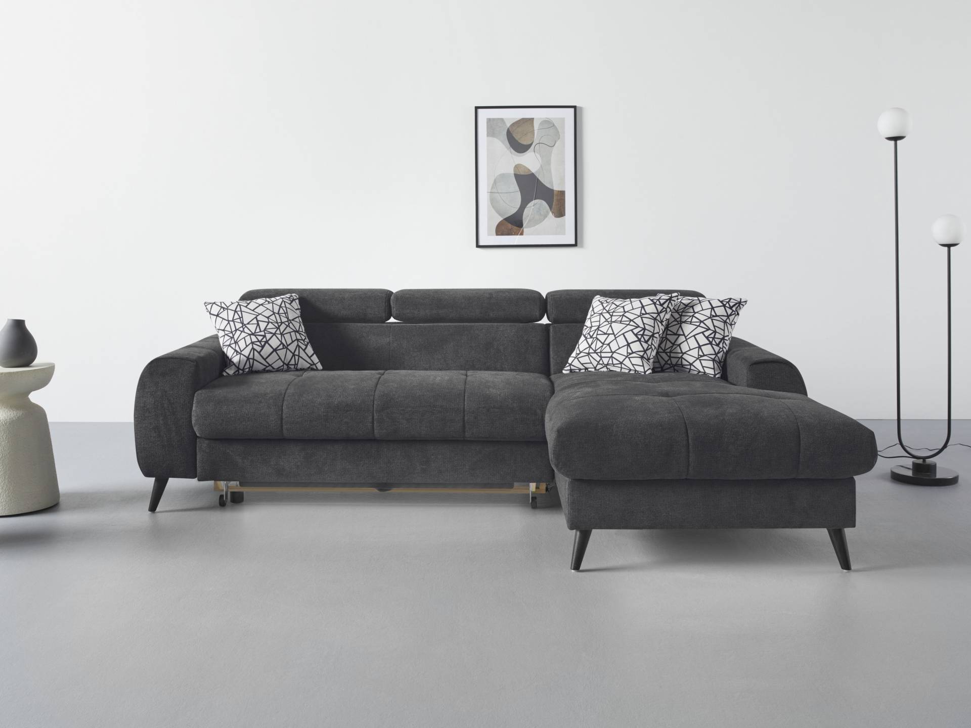 COTTA Ecksofa "Mia L-Form", 3-tlg.-Kissen-Set, Recamiere, wahlweise mit oder ohne RGB-Beleuchtung von Cotta