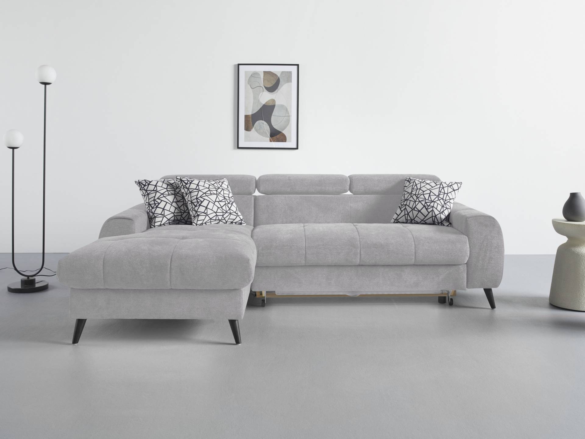 COTTA Ecksofa "Mia L-Form", 3-tlg.-Kissen-Set, Recamiere, wahlweise mit oder ohne RGB-Beleuchtung von Cotta