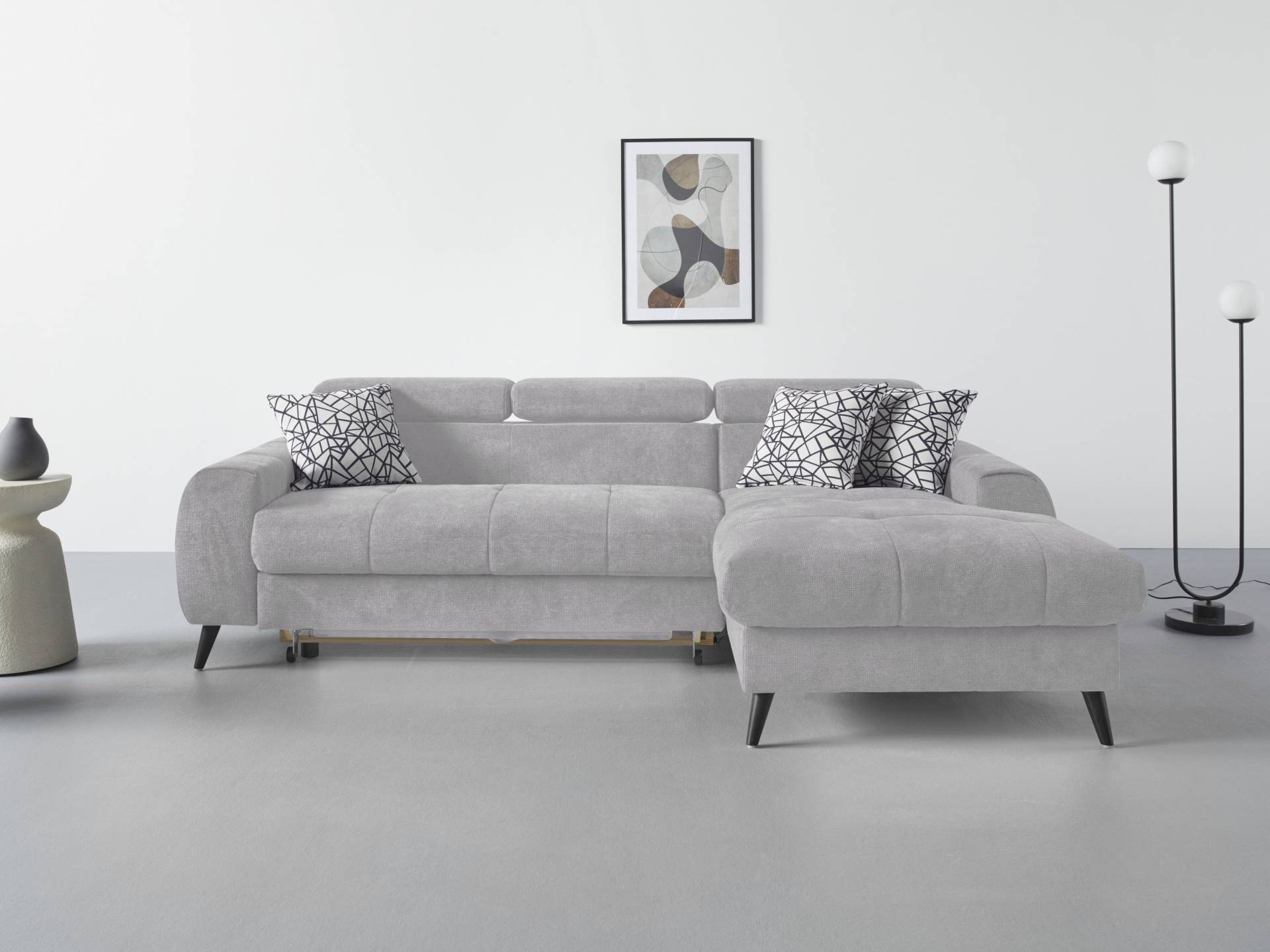 COTTA Ecksofa "Mia L-Form", 3-tlg.-Kissen-Set, Recamiere, wahlweise mit oder ohne RGB-Beleuchtung von Cotta