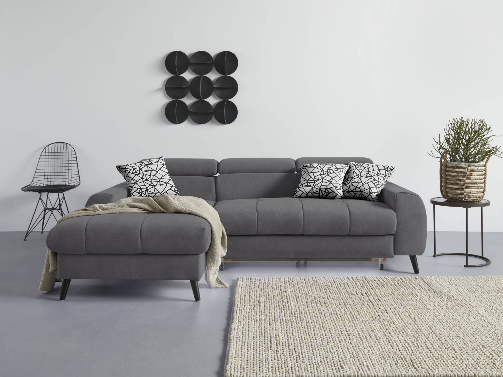 COTTA Ecksofa "Mia L-Form", 3-tlg.-Kissen-Set, Recamiere, wahlweise mit oder ohne RGB-Beleuchtung von Cotta