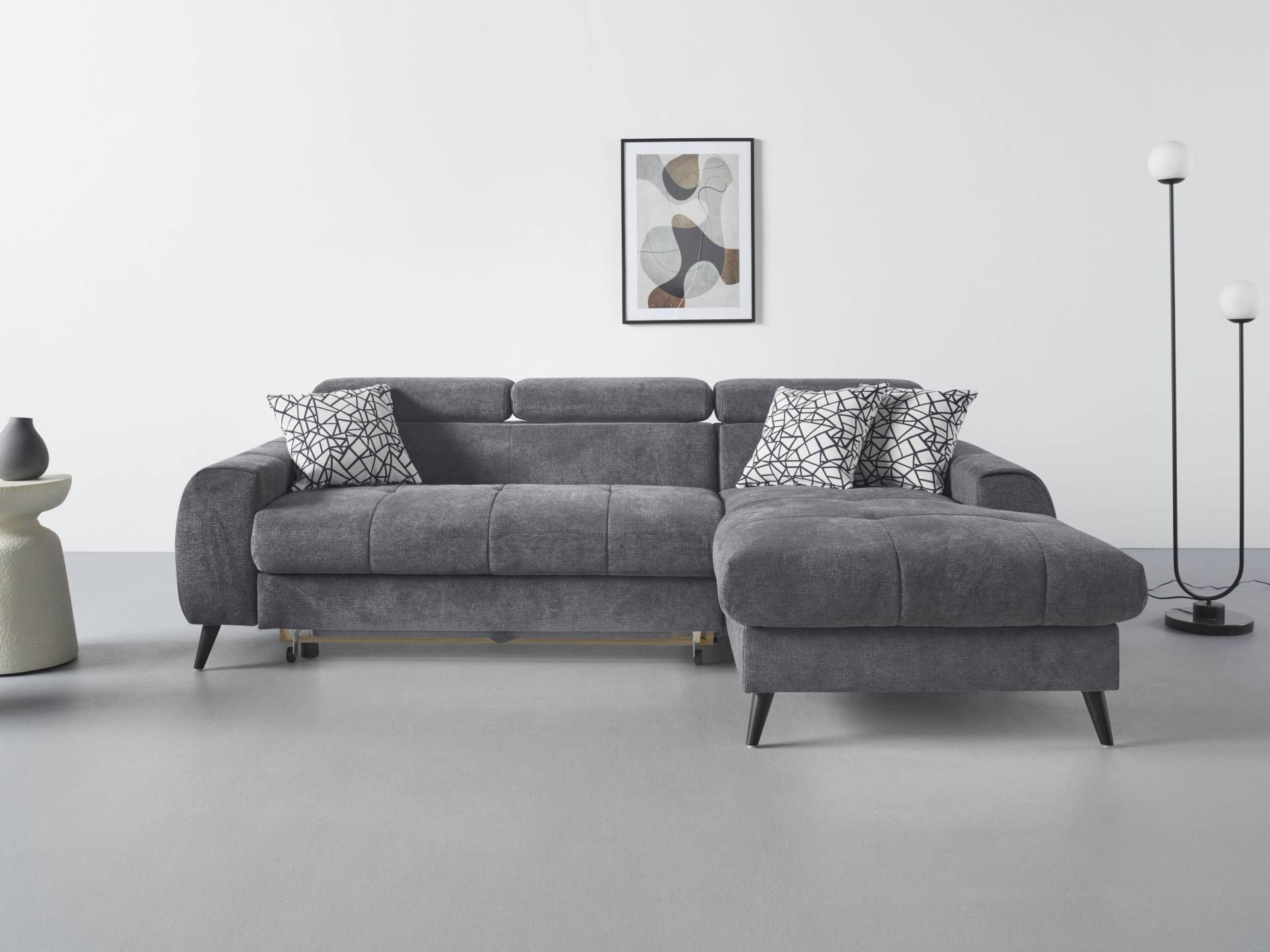 COTTA Ecksofa "Mia L-Form", 3-tlg.-Kissen-Set, Recamiere, wahlweise mit oder ohne RGB-Beleuchtung von Cotta