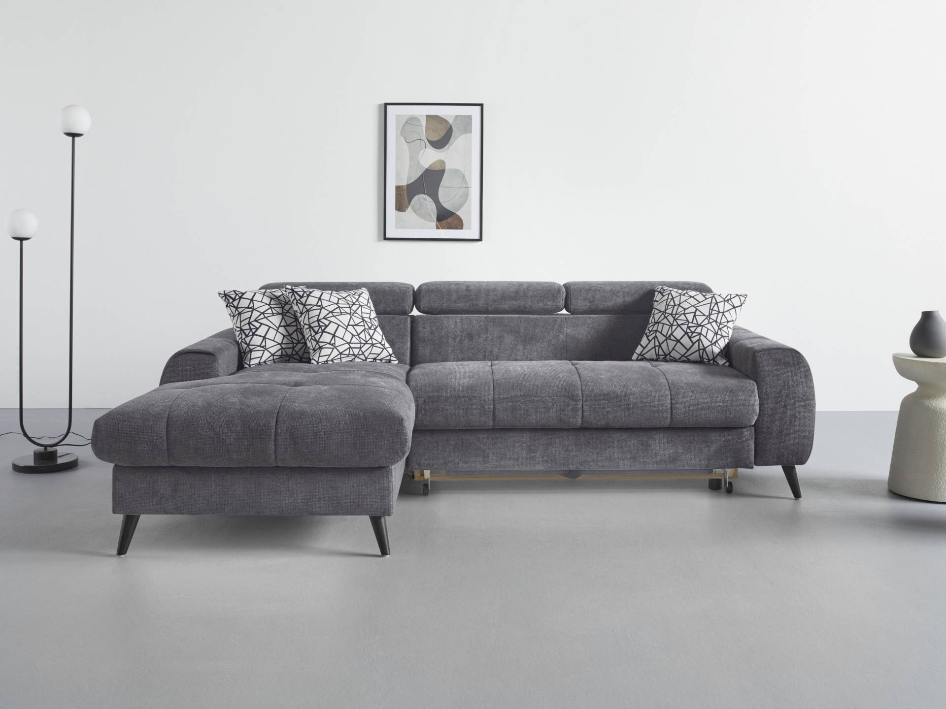 COTTA Ecksofa "Mia L-Form", 3-tlg.-Kissen-Set, Recamiere, wahlweise mit oder ohne RGB-Beleuchtung von Cotta