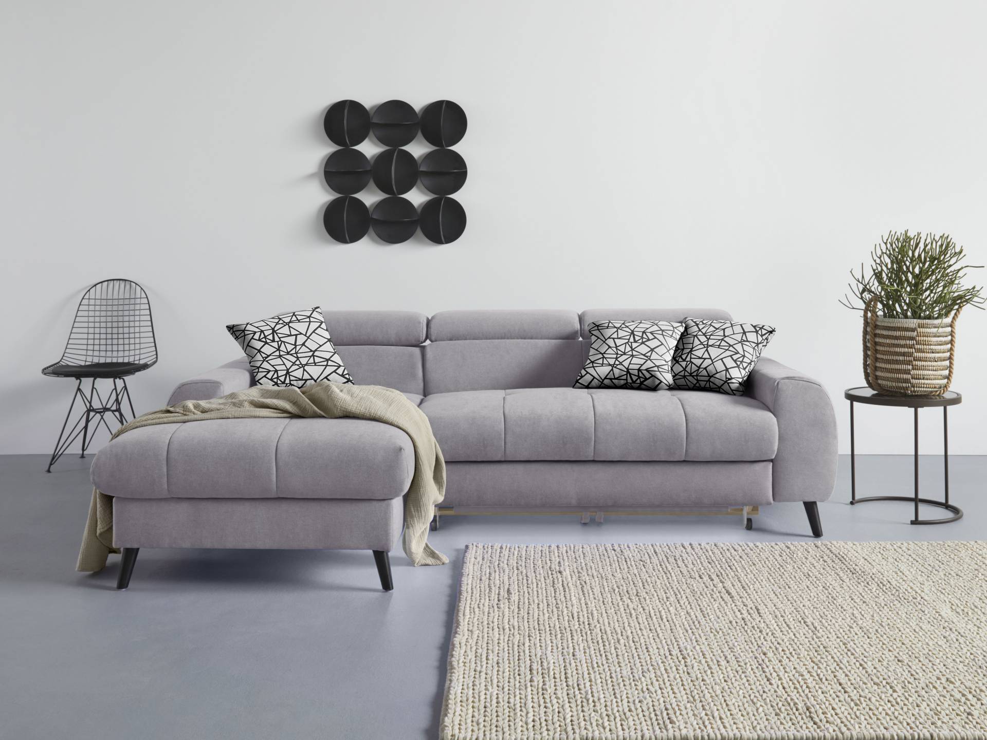 COTTA Ecksofa "Mia L-Form", 3-tlg.-Kissen-Set, Recamiere, wahlweise mit oder ohne RGB-Beleuchtung von Cotta