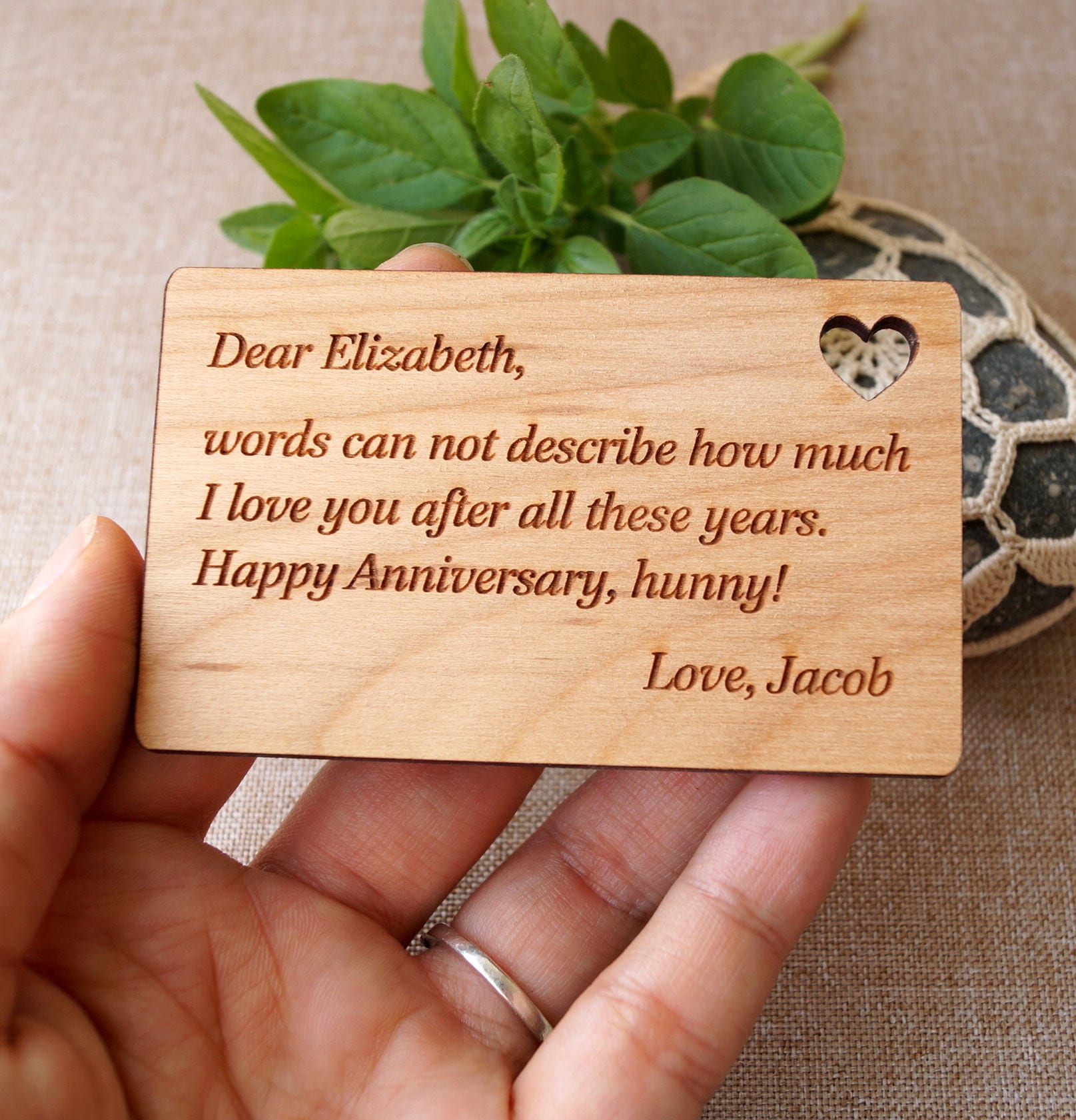 Brieftasche Karte, Personalisierte Einleger Gravierte Geldbörse Einlage, Holz 5. Hochzeitstag Geschenkidee von CottageWedding