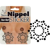 Cottelli ACCESSOIRES schwarze Nippelsticker in Sternoprik Strass im 2er Set von Cottelli ACCESSOIRES