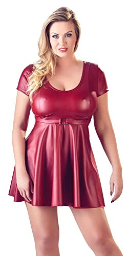 Cottelli CURVES Damen Cottelli Collection Robe Évasé Wetlook Kleid, Rot, L von Cottelli Curves