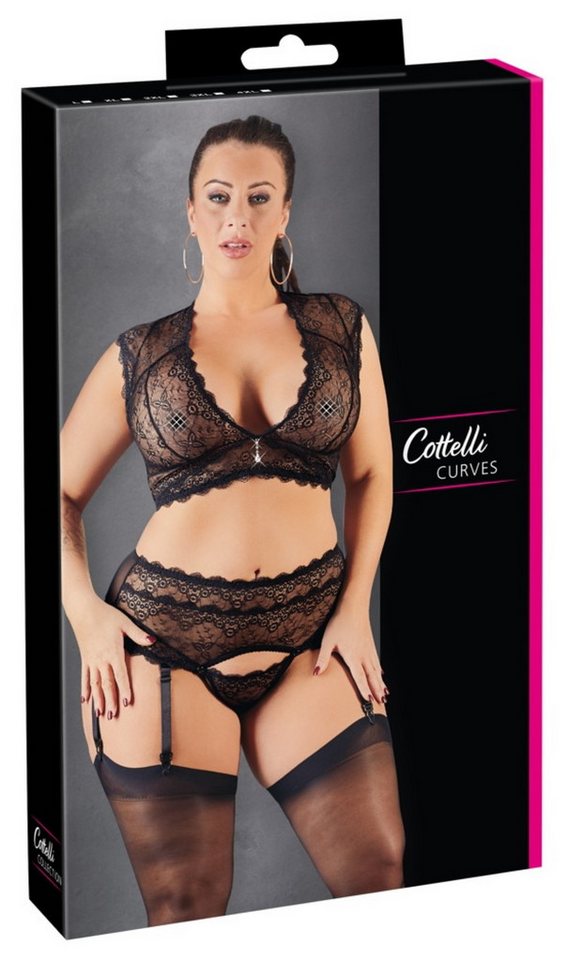 Cottelli CURVES Set: Bügelloser BH Cottelli CURVES - Bralette und String - (2XL,3XL,4 von Cottelli CURVES