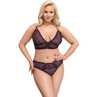 Cottelli Verführerisches Set: Spitzen-Bralette und Slip mit raffinierten Details von Cottelli CURVES