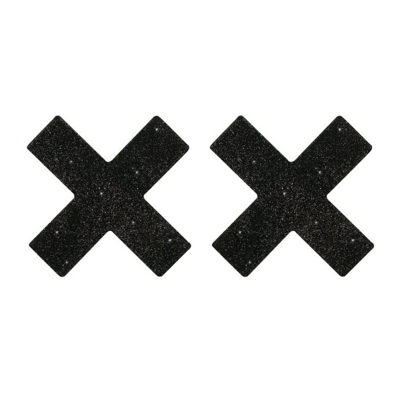 Cottelli Collection Brustwarzenabdeckung Nippelsticker in X-Form (1 Paar), Mit funkelndem Glitzer von Cottelli Collection