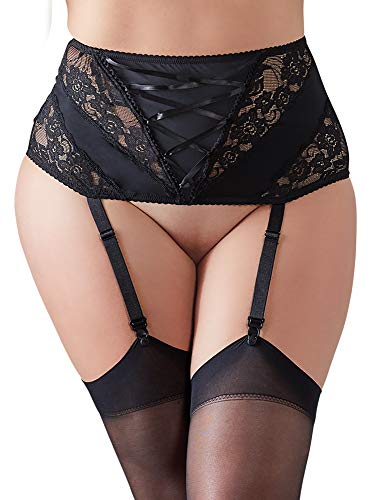 Cottelli Collection Damen 23401941081 Spitzen String Perlen Sexy Dessous, Rot, Schwarz (Nero 001), 54 (Herstellergröße: XXXX-Large) von COTTELLI