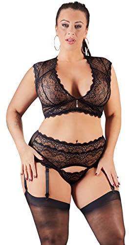 Cottelli CURVES Damen Set-22131841071 BH Set, Schwarz, 46 EU von COTTELLI