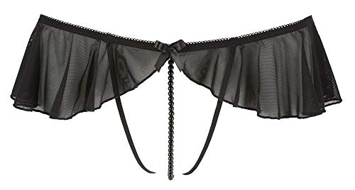 Cottelli Collection Damen Stringa Con Valance Unterrock, Schwarz (Black 002), 36 (Herstellergröße: X-Large) von Cottelli Collection