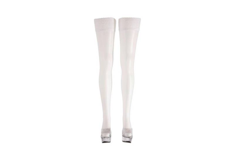 Cottelli LEGWEAR Halterlose Feinstrümpfe Cottelli LEGWEAR - Halterlose Strümpfe weiß - (L,M von Cottelli LEGWEAR