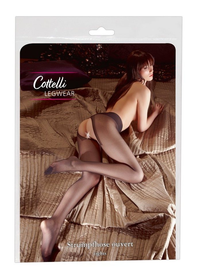 Cottelli LEGWEAR Ouvert Strumpfhose Cottelli LEGWEAR - Strumpfhose ouvert schwarz - (1 von Cottelli LEGWEAR