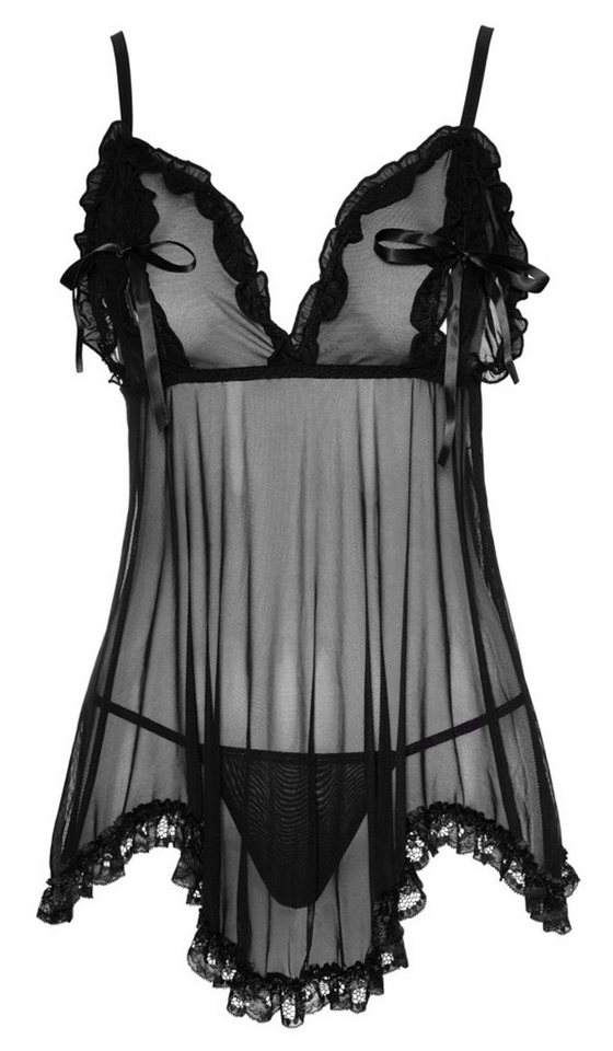 Cottelli LINGERIE Negligé Cottelli LINGERIE - Babydoll und String Rüsche - von Cottelli LINGERIE