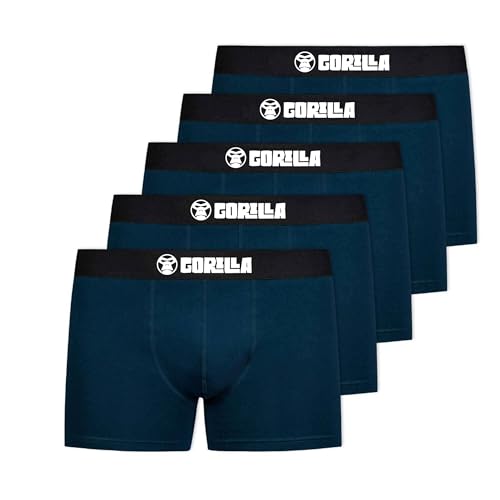 Cotton Castle Boxershorts Herren (5er Pack) Unterhosen Unterwäsche Männer Boxer Retroshorts Baumwolle, Farbe:Dunkelblau, Größe:XL von Cotton Castle