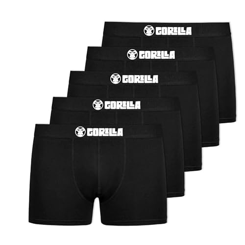 Cotton Castle Boxershorts Herren (5er Pack) Unterhosen Unterwäsche Männer Boxer Retroshorts Baumwolle, Farbe:Schwarz, Größe:M von Cotton Castle