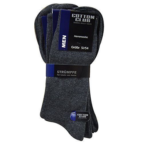 Cotton club 6 Paar Herrensocke ohne gummi Gr. 39-42,43-46, 47-50, 51-54 (43-46, Antrazit) von Cotton Club