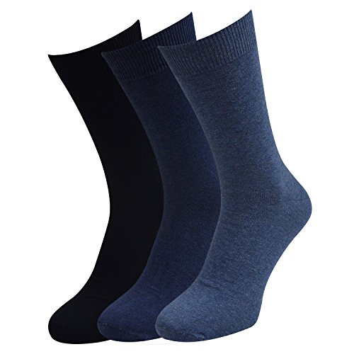 Cotton Club 6 Paar Herrensocke ohne gummi Gr. 39-42,43-46, 47-50, 51-54 (43-46, Blau-töne) von Cotton Club