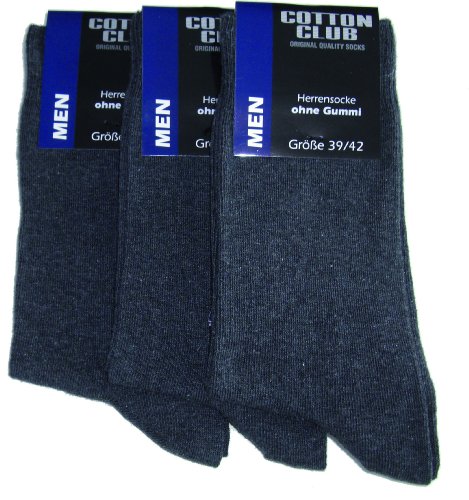 Cotton club 6 Paar Herrensocke ohne gummi Gr. 39-42,43-46, 47-50, 51-54 (51-54, Antrazit) von Cotton club