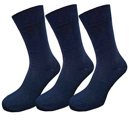 Cotton Club XXL Socken ohne Gummi in marine 51-54 | 3 Paar von Cotton Club