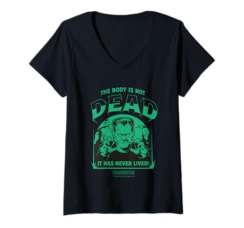 Damen Die Braut von Frankenstein Die Leiche ist Nicht tot T-Shirt mit V-Ausschnitt von Cotton Division