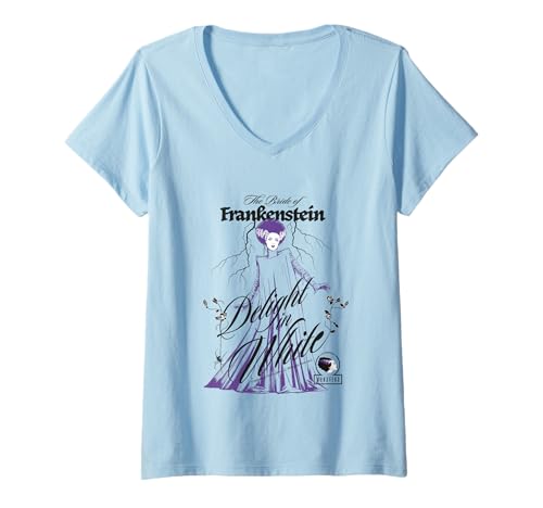 Damen Die Braut von Frankenstein ist tot im Blitz T-Shirt mit V-Ausschnitt von Cotton Division