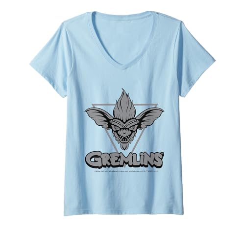 Damen Gremlins Gruseliges Halloween-Design T-Shirt mit V-Ausschnitt von Cotton Division