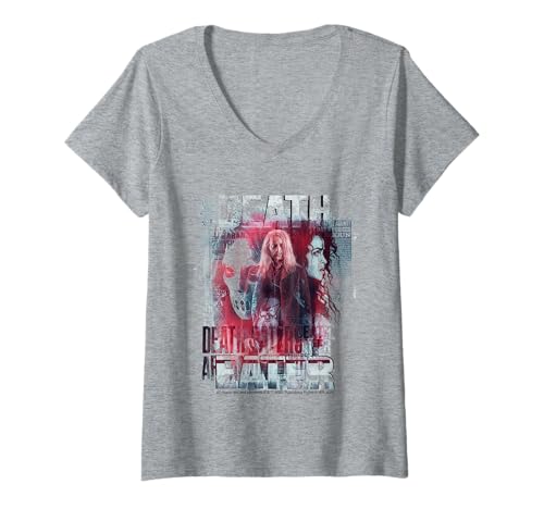Damen Harry Potter Halloween Design Todesser T-Shirt mit V-Ausschnitt von Cotton Division