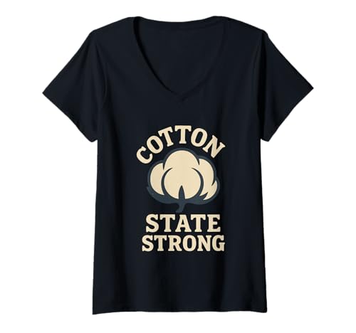 Damen Baumwollpflücken Southern Farm Humor State Pride Heritage T-Shirt mit V-Ausschnitt Damen Baumwollpflücken Southern Farm Humor State Pride Heritage T-Shirt mit V-Ausschnitt von Cotton Farmer Mom Daughter Rural Blessing Life Tee