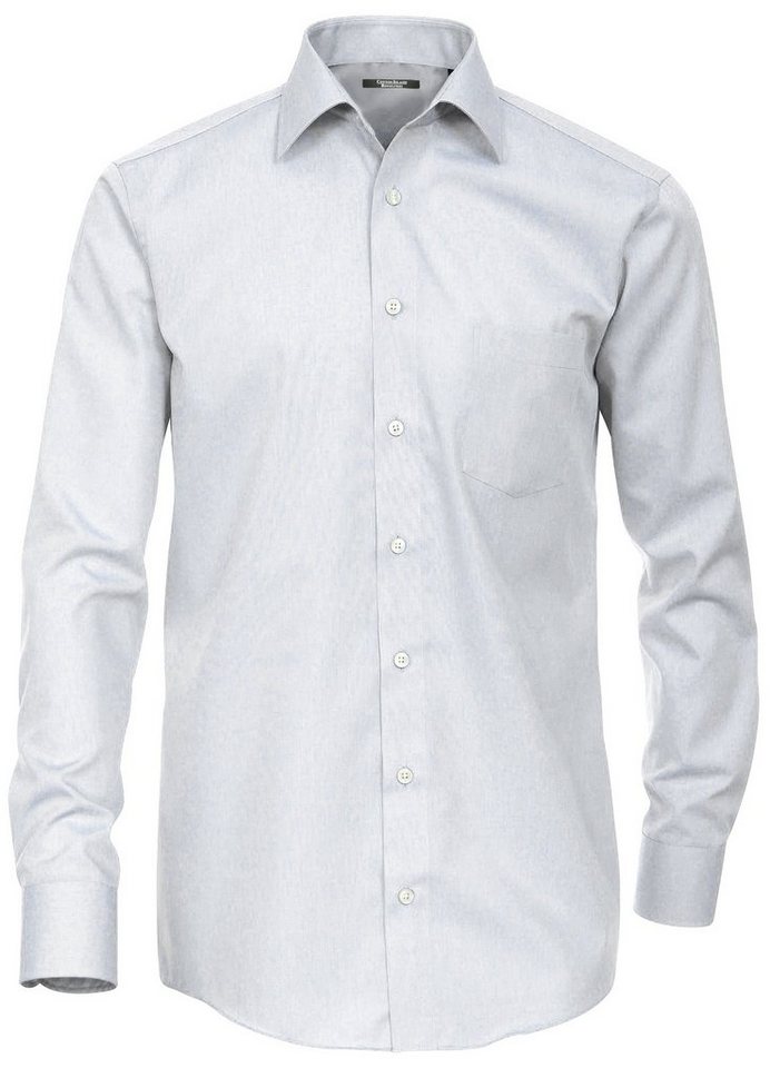 Cotton Island Langarmhemd Herren Langarm Hemd Businesshemd comfort fit Kentkragen uni, grau HL34 von Cotton Island